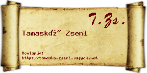Tamaskó Zseni névjegykártya